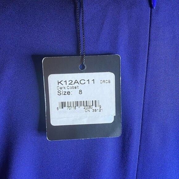 St. John Satin Crepe Floor-Length Gown New With Tags Dark Cobalt Wedding Mother - Picture 10 of 11